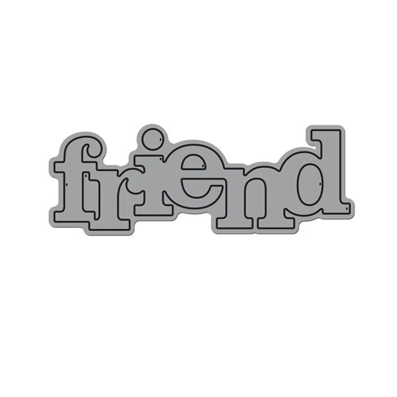 Новый трафарет для резки металла с надписью Big Word Friend скрапбукинга фотоальбома