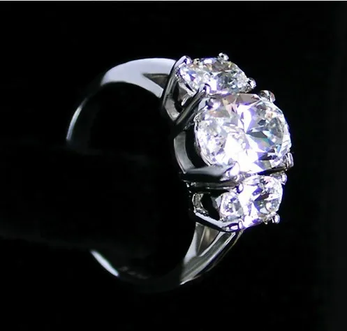 Boho золото Кольца для девочки три Камни 2.41 Ct Алмаз женский Обручение кольцо au750 ювелирные изделия навсегда любовь Promise Ring