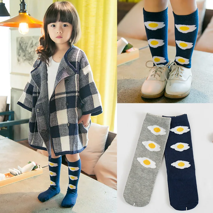 Женские гольфы милые для девочек и мальчиков с изображением яичницы брендовые