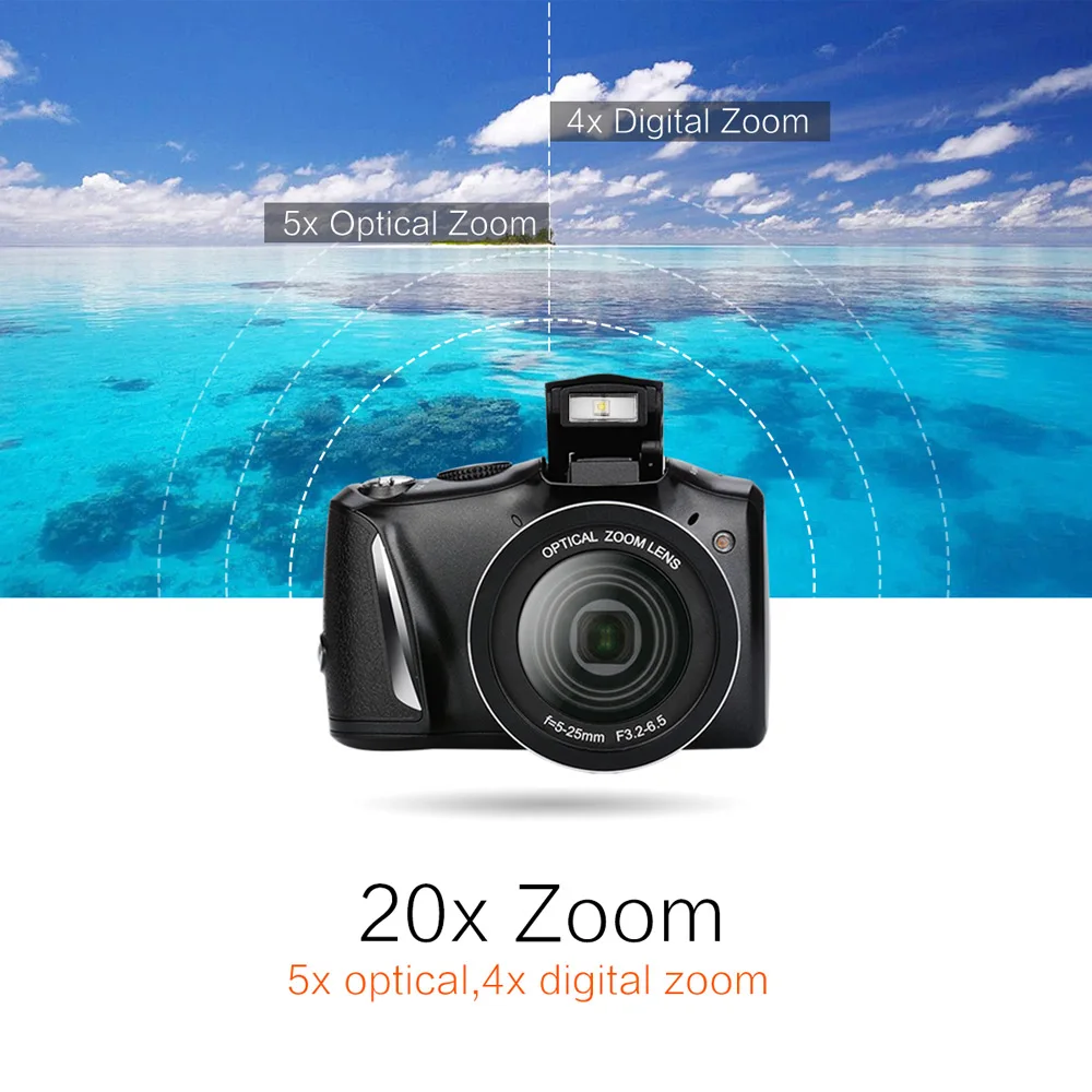 Andoer 24MP 720P HD Цифровая видеокамера Vlogging видеорегистратор 20X зум + 3 5 дюймовый IPS