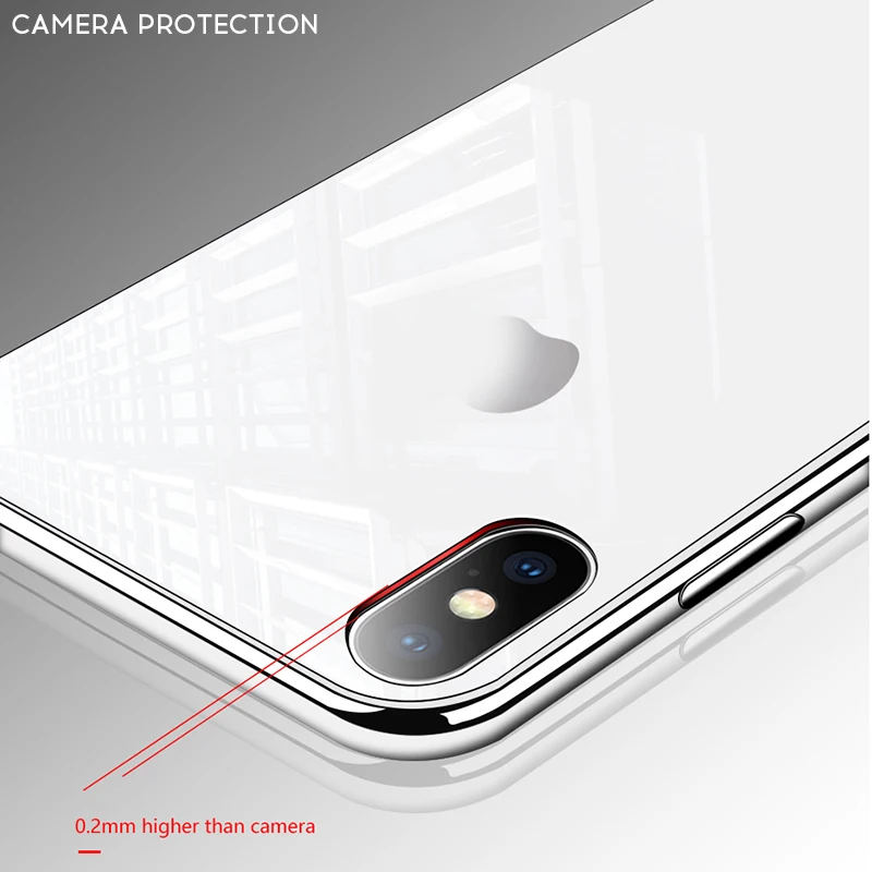 Модный стеклянный чехол с гальваническим покрытием для iphone XR Xs max логотипом рамка