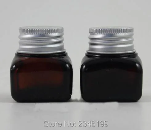 15 г мл стеклянный контейнер для косметики пустая квадратная банка коричневого