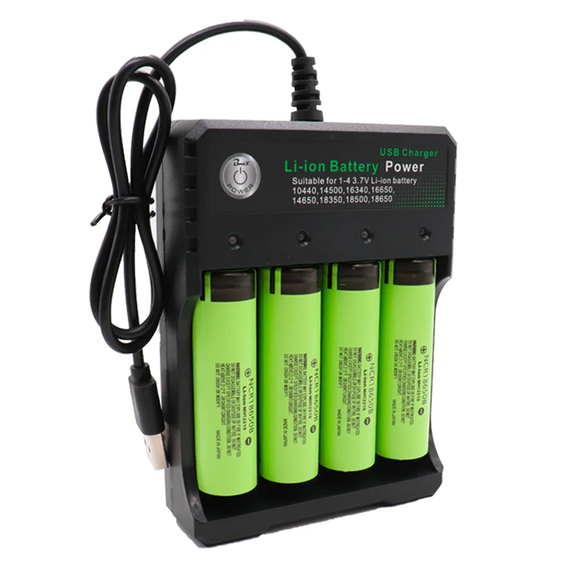 NCR18650B 3,7 v 3400 mah 18650 литиевая аккумуляторная батарея для Panasonic фонарик батареи и USB зарядное устройство