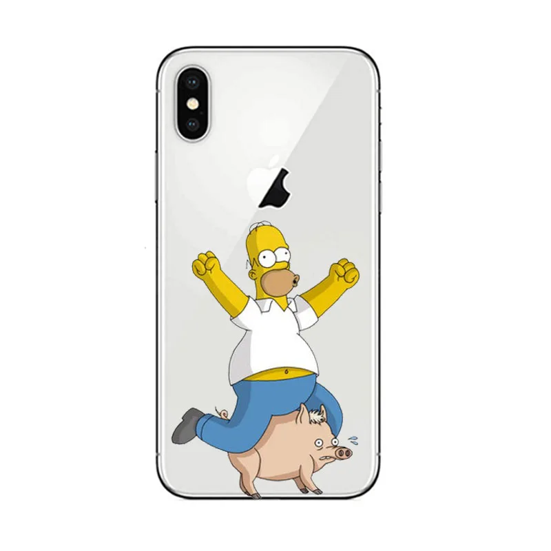 Homer J. Simpson Телефон чехол для iPhone 5 5S SE 6 6s 7 8 P PLUS X XR XS MAX Милый Забавный модный мультяшный силиконовый чехол для телефона s - Цвет: TPU