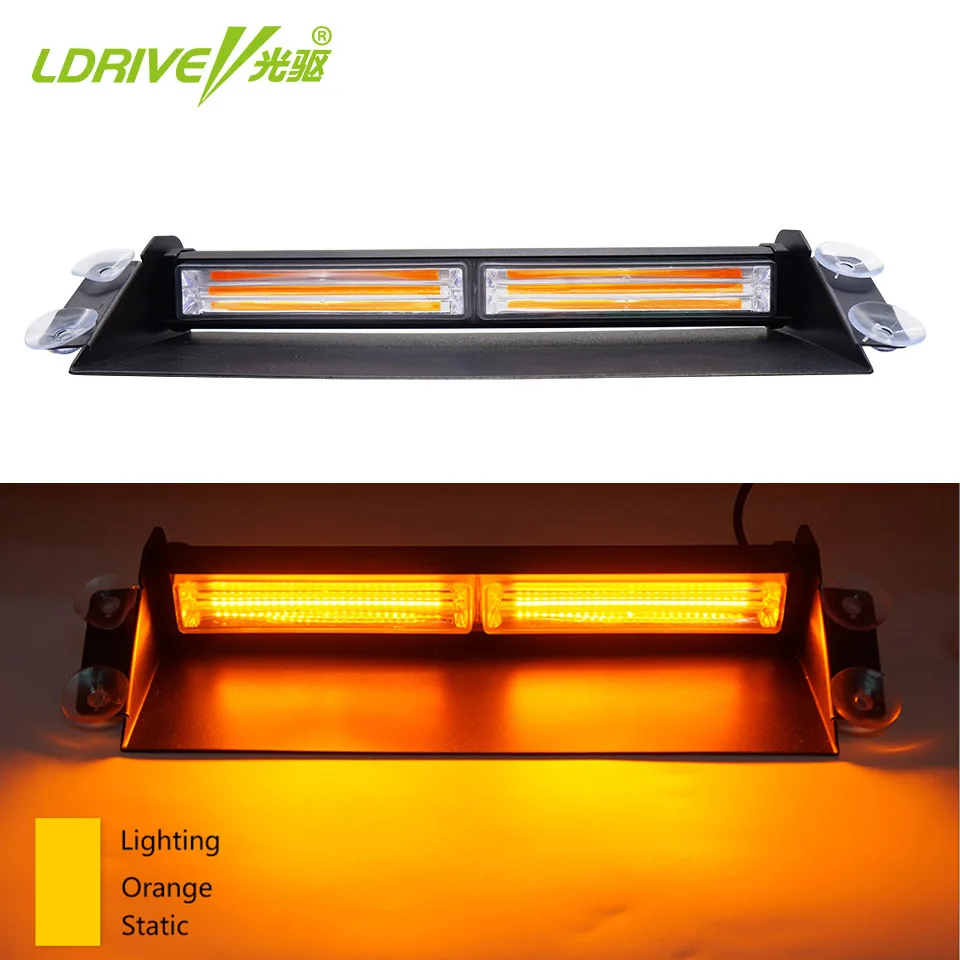 1 шт 12V 24V LED COB лобовое стекло предупреждение светильник вспышка Полиция