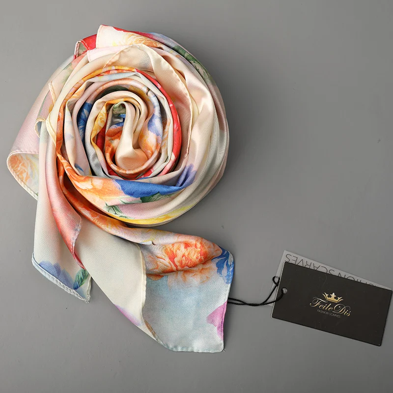 

[FEILEDIS] 2017 Silk Scarf Fashion Women's Shawl Multi-purpose Scarf Double-sided Replacement Use Scarf Series FD026