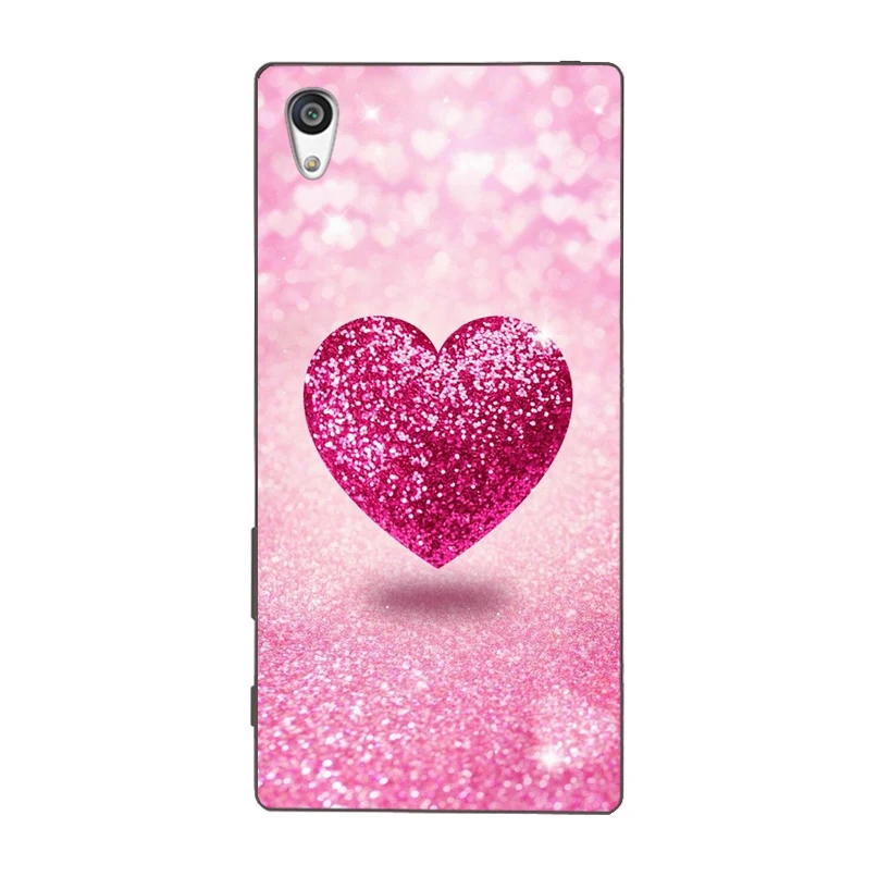 Love Heart Shape Lucky Pattern Printed TPU soft case Cover For Sony Xperia Z Z1 Z2 Z3 Z4 Z5 compact Premium shell Coque |