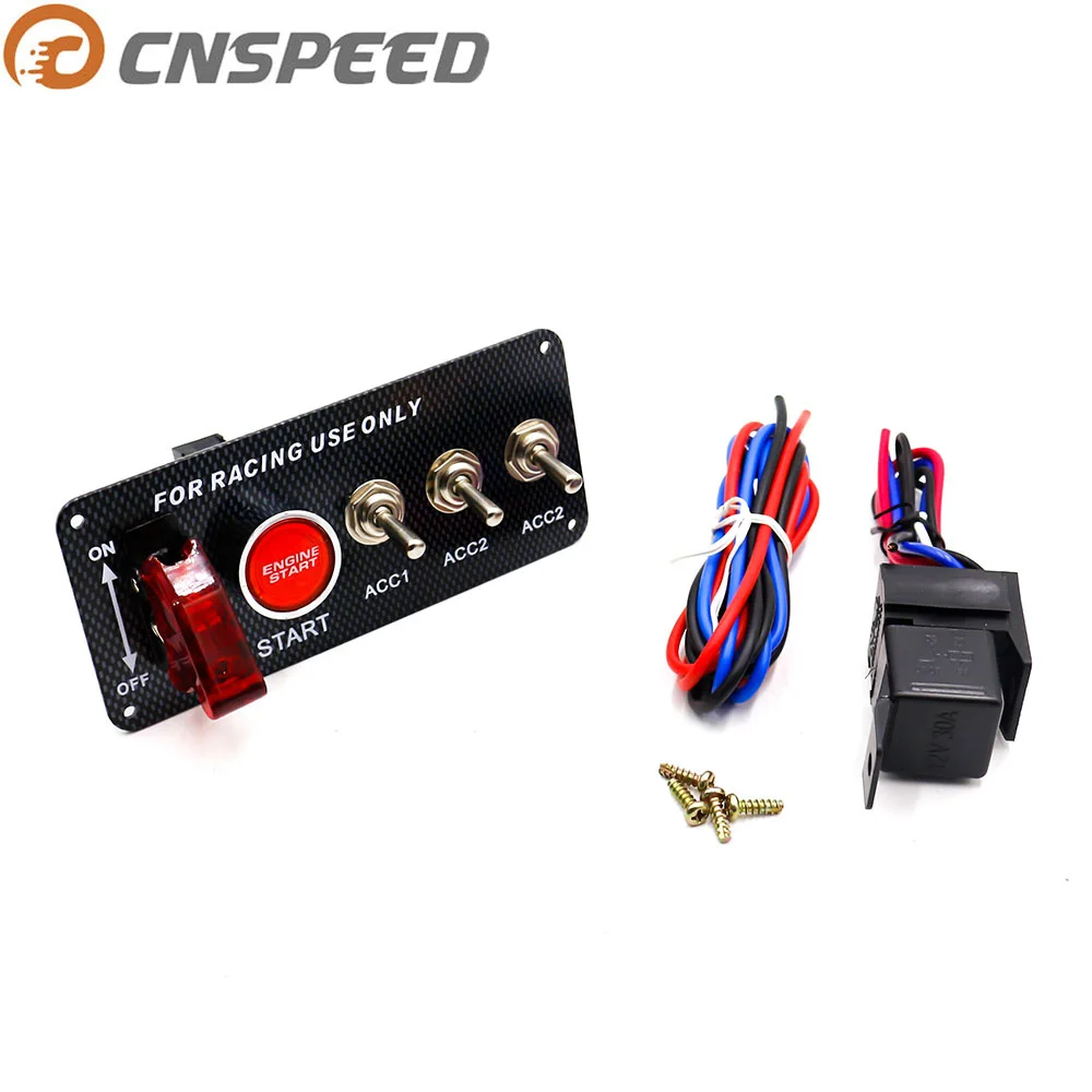 CNSPEED 3 положения 12 в углеродного волокна Lgnition Переключатель панель гоночный