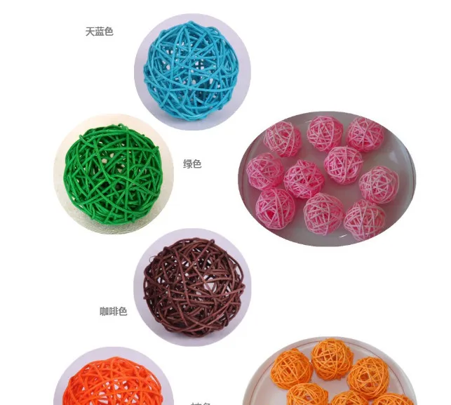 Декоративные подвески из ротанга с шариками 4 см | Дом и сад