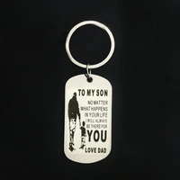 caxybb to my son stainless steel keyring my son tag dog collar father son keychain dog tag love gift