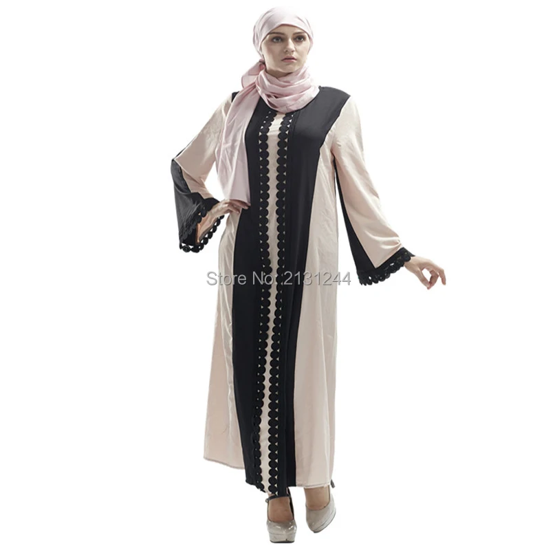 2018 винтажное женское тонкое летнее Повседневное платье с длинным Abaya рукавом