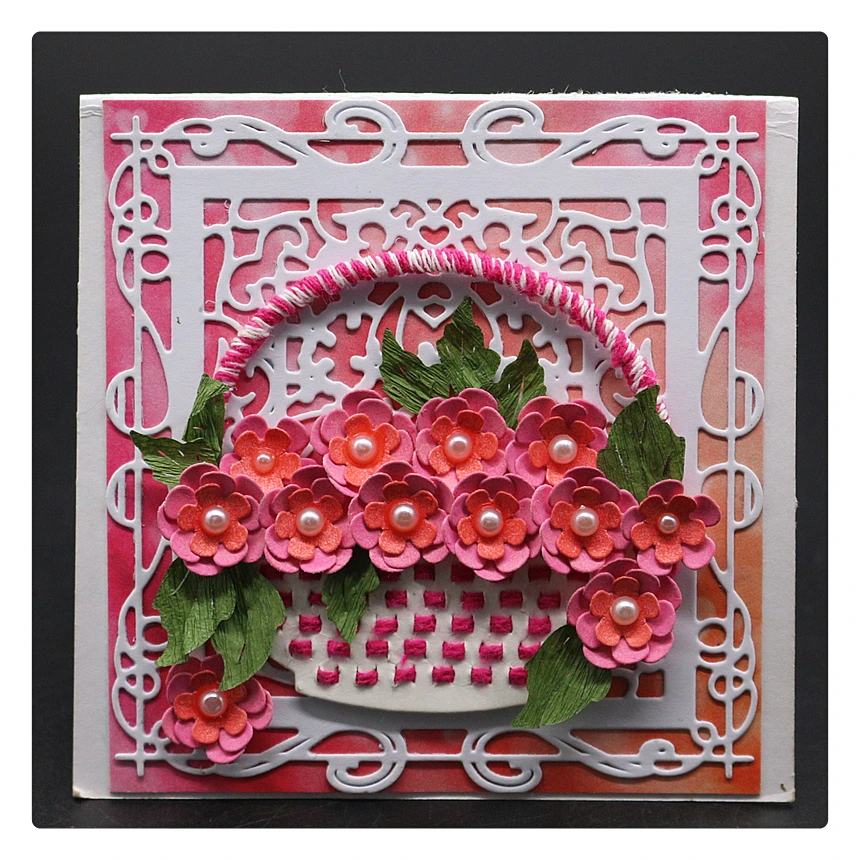 YINISE металлические режущие штампы для трафареты скрапбукинга Цветочная корзина