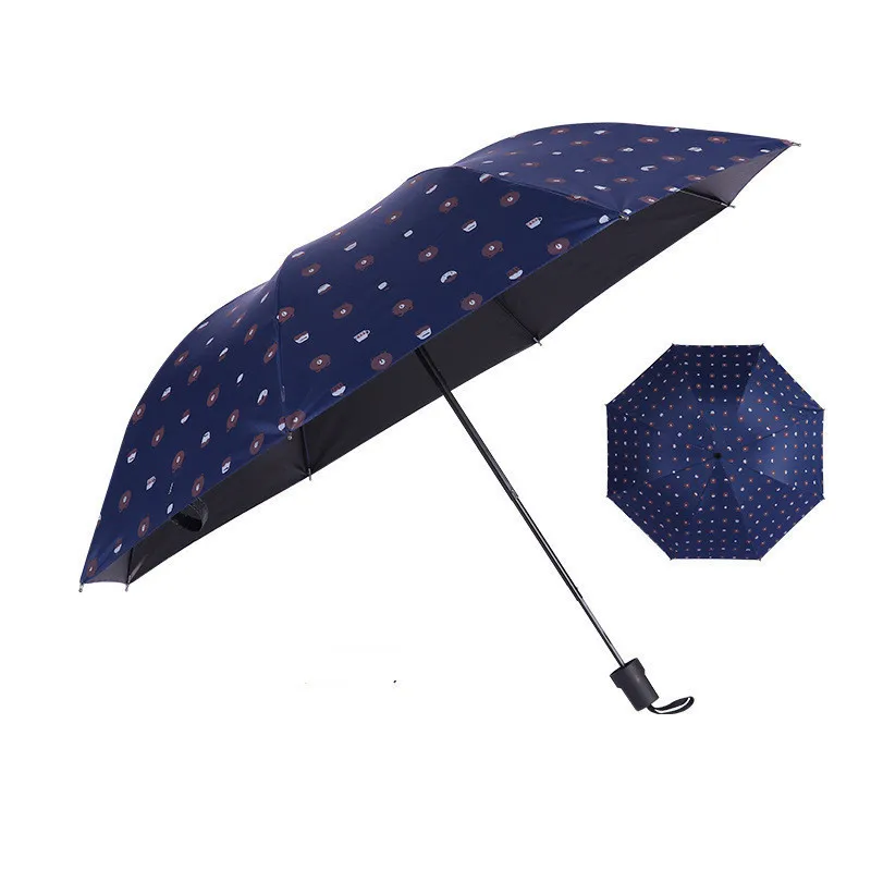Dark Navy Маленький модный складной зонтик от дождя для женщин, подарок для мужчин, мини Карманный Зонтик для девочек, анти-УФ водонепроницаемый портативный зонтик для путешествий - Цвет: Dark Navy
