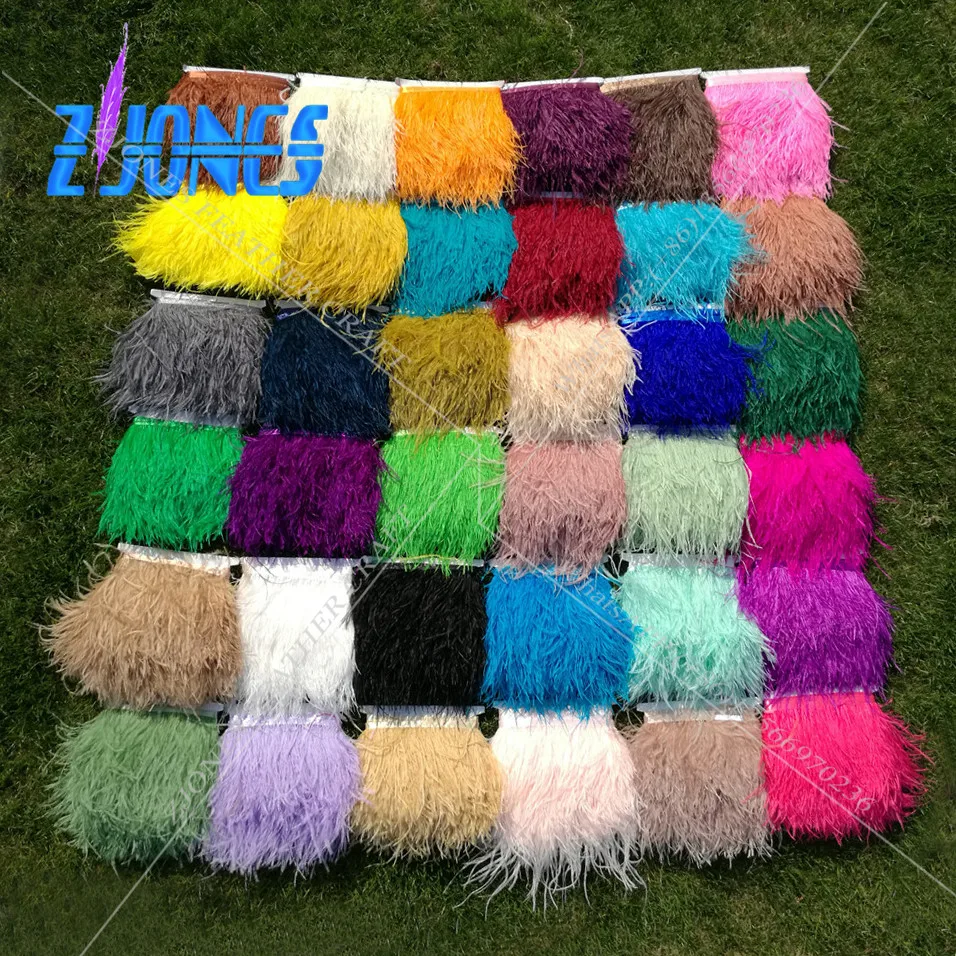 

Wholesale 10 Yards/lot 10-15cm Black Natural Ostrich Feather Plumes Fringe Trim Ribbon For Skirt/Dress/Costume Decoration DIY