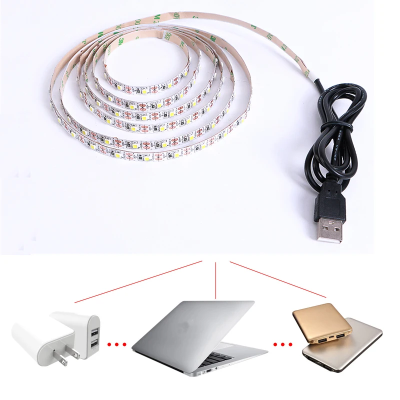 Гибкая СВЕТОДИОДНАЯ лента SMD 3528 5 в постоянного тока 50 см 1 м 2 3 4 м|5v usb led strip|led strip smd