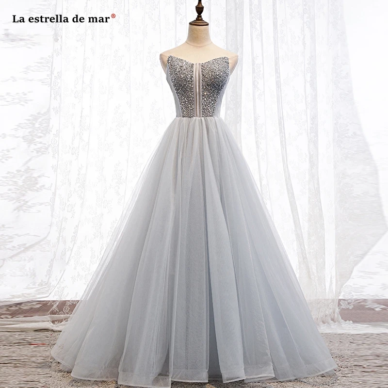 Vestido Подружка невесты boda2021 Новое фатиновое платье с украшением в виде кристаллов