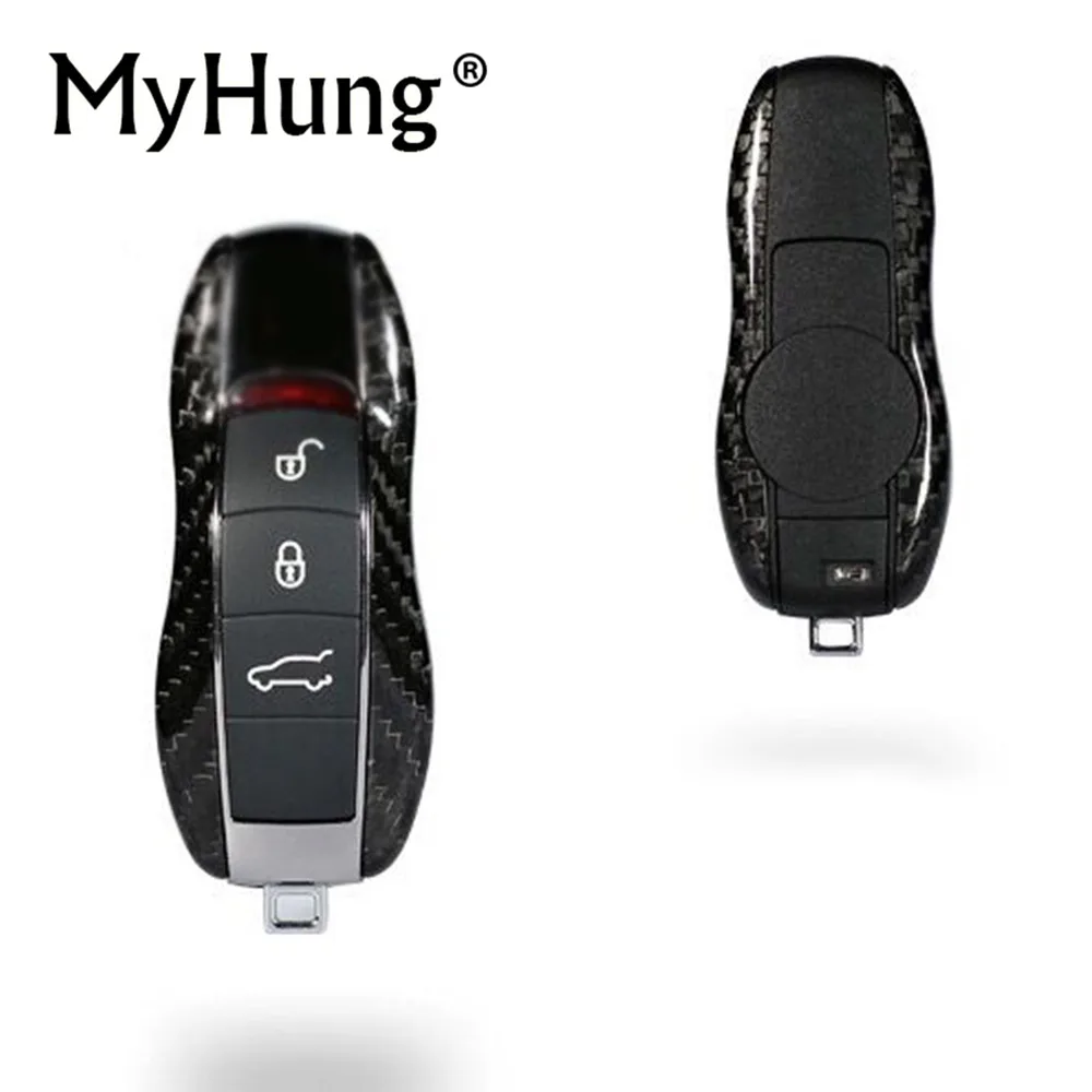 

New Auto Accessories Key Carbon Fiber Case Shell Chain Key Cover Key Bag For Porsche Cayenne 718 Macan Panamera 911 Car Styling