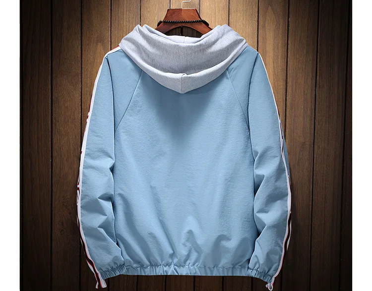 Women Hooded Jackets Coats Spring Causal Stripe Basic Jackets Windbreaker Women Zipper Lightweight Jackets Bomber Famale