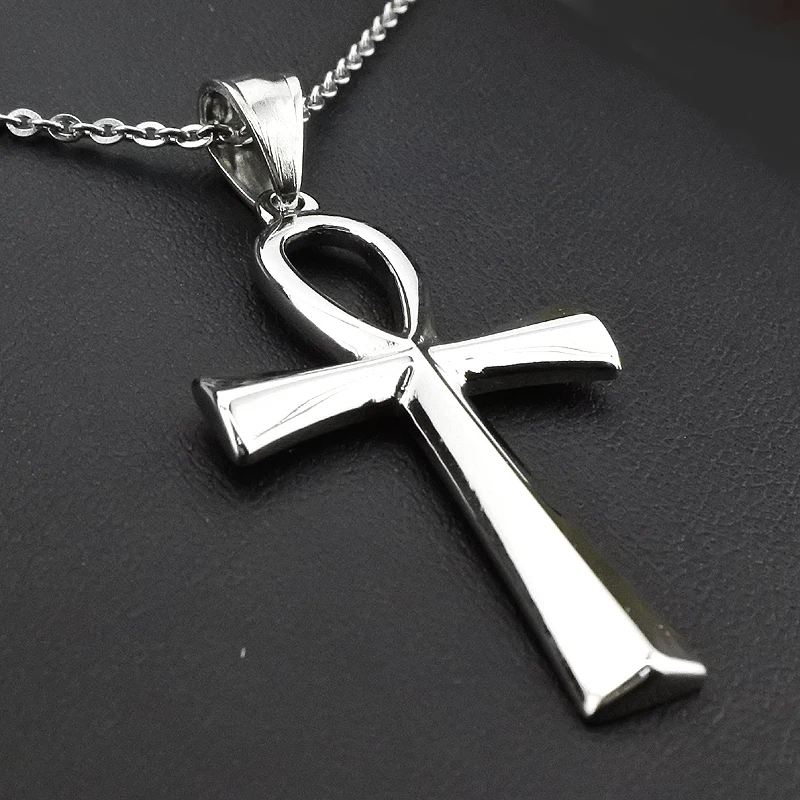 AMUMIU Египетский Анкх крест ожерелье для женщин мужчин ювелирные изделия из