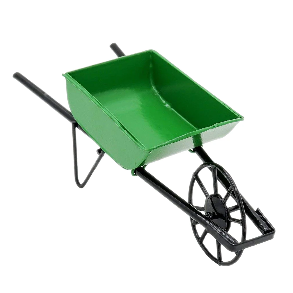 

Odoria 1:12 Miniature Green Wheelbarrow Push Cart Fairy Patio Outdoor Garden Tool Dollhouse Accessories Doll House Decoration