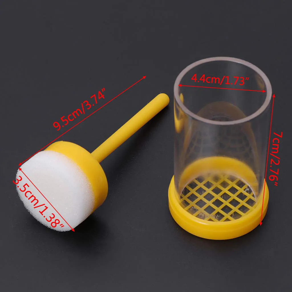 

Plush Beekeeper Tool c50 1x Queen Bee Marker Bottle Protect safety Bee Catcher Yellow Plastic Farm Marker Bottle Plunger