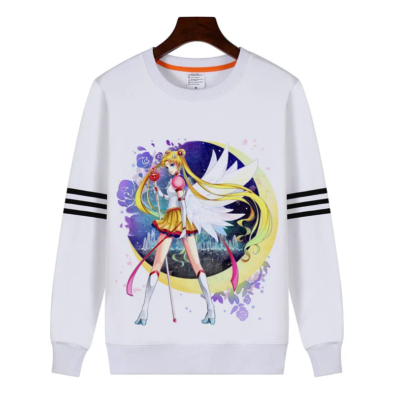 Harajuku Сейлор толстовка с Луной 3d цифровой печатный Свитшот толстовки camisa пуловер