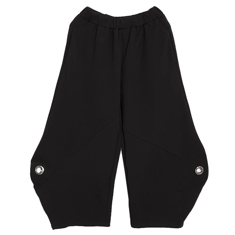 Женские свободные шаровары XITAO повседневные однотонные штаны до щиколотки с