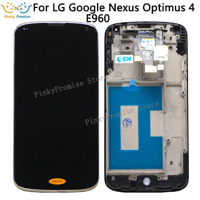 ЖК-дисплей для Lg Nexus 4 E960 дигитайзер сенсорного стекла + рамка в сборе | Мобильные