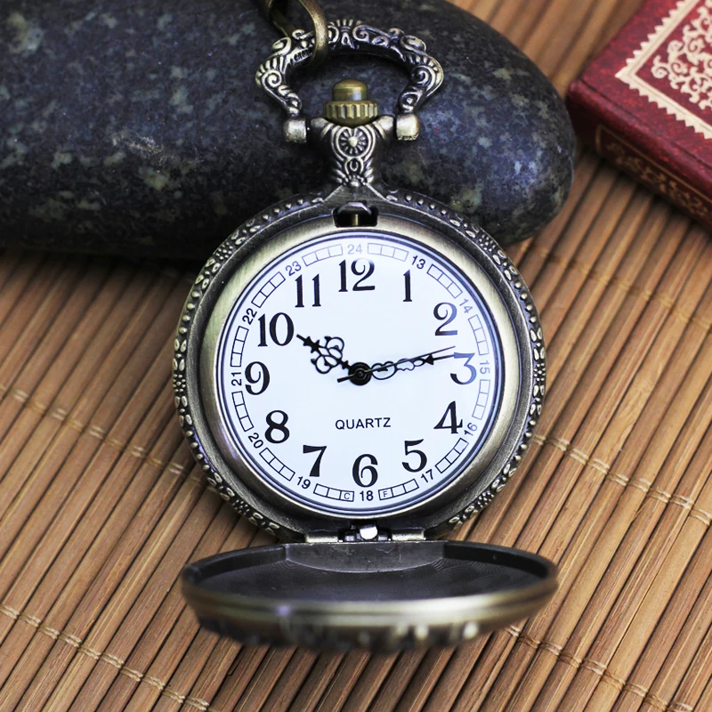 2021 women men old father mother gift fashion Chinese zodiac animal large dial pocket watches quartz flip vintage fob clock | Наручные