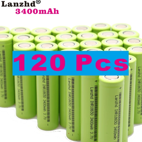 120 PCS 3400mAh 40-400 шт Новинка 18650 3,7 V 3400mAh INR18650 литий-ионный аккумулятор 30a ток Аккумулятор для ноутбука мобильного питания ноутбука - Цвет: 120 PCS 3400mAh