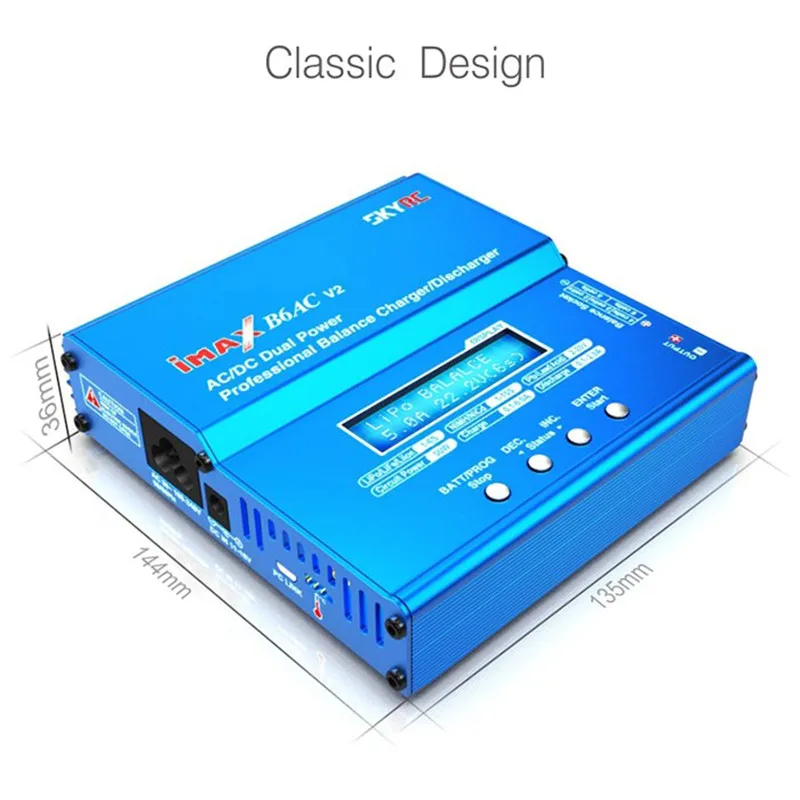Оригинальный SKYRC iMAX B6AC Lipo батарея баланс зарядное устройство V2 6A ЖК дисплей Dis для