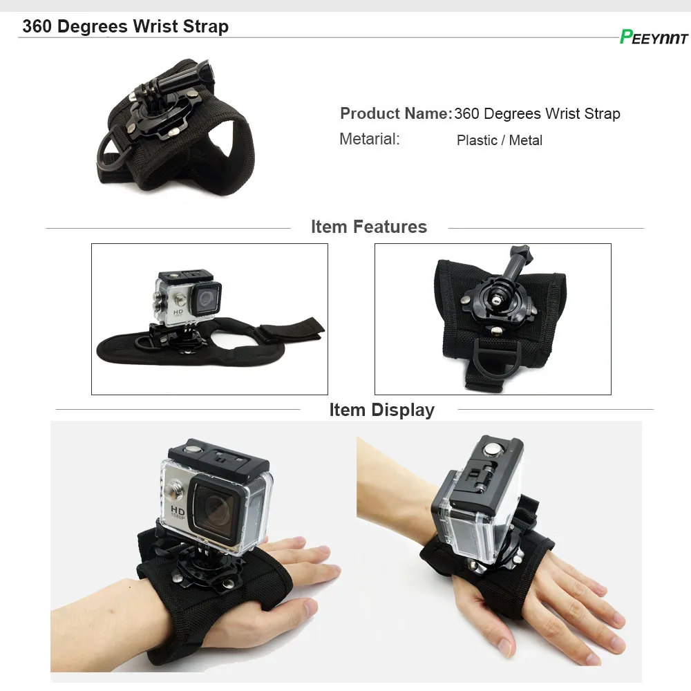 

Peeynnt Accessories Set for Gopro Hero 7 for Go pro 6 5 4 Session Strap Tripod Mounts for Xiaomi Yi 4K SJCAM SJ4000 EKEN H9 H9R
