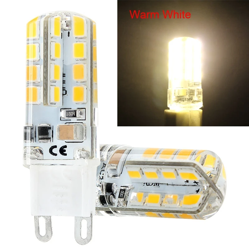 Светодиодная лампа кукуруза G9 2835 SMD теплый белый 32 светодиодная силиконовая