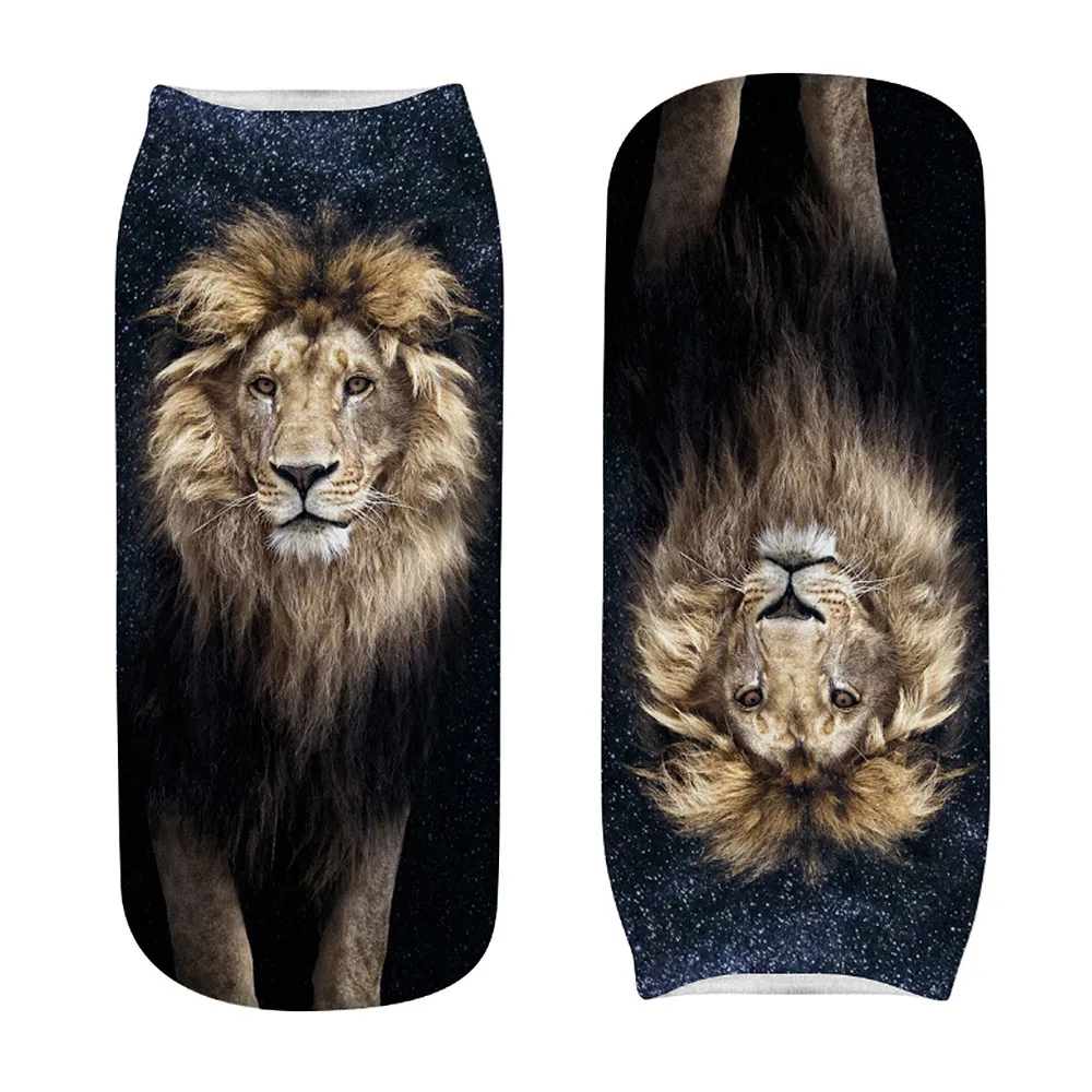Носки Calcetines модные Осенние зимние милые с 3d принтом кота тигра для женщин и