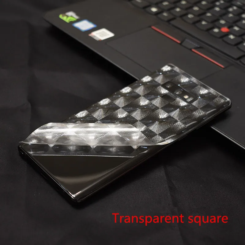 Transparent Square NOTOW Прочный 3D Анти-отпечатков пальцев углеродного волокна наклейки на заднюю панель Защитная пленка для экрана для samsung S10/S10Plus/s10E/S9/s9plus/s8/s8 - Цвет: Transparent Square