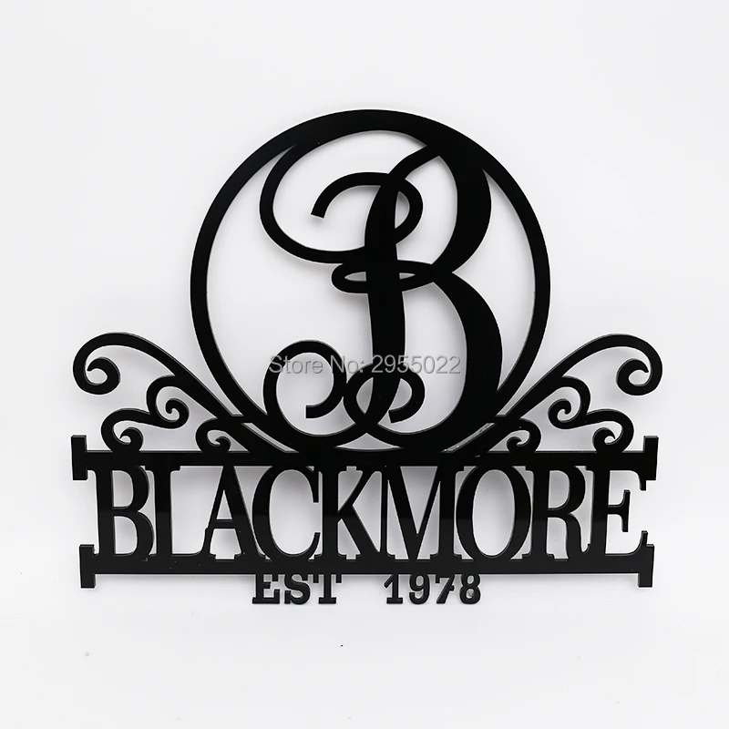 Персонализированные настенная вывеска с монограммой и фамилия имя вешалка на