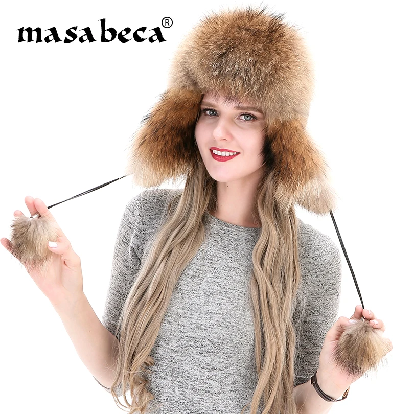 Натуральная Меховая зимняя шапка женская дизайнерская Ушная муфта Модная