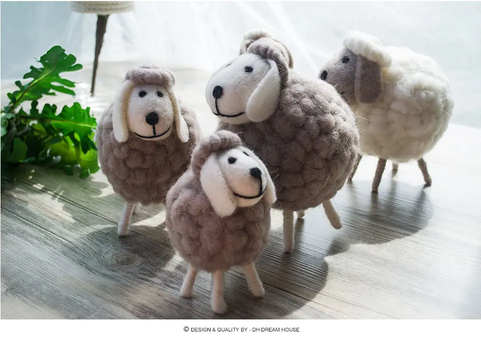 Genuine Northyle cute mini sheep wool miniature sheep craft figurine home decoration accessories christmas gift