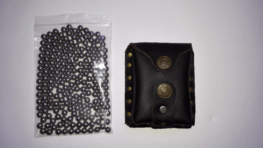 Прочный кожаный чехол поясная сумка для катапульты рогатки стальных шариков