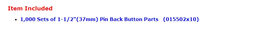 1-1/" 37 мм 1,000 Наборы для ухода за кожей профессиональный все Сталь Знак Button Maker Булавки задней металлической Булавки сзади кнопка питания материалы