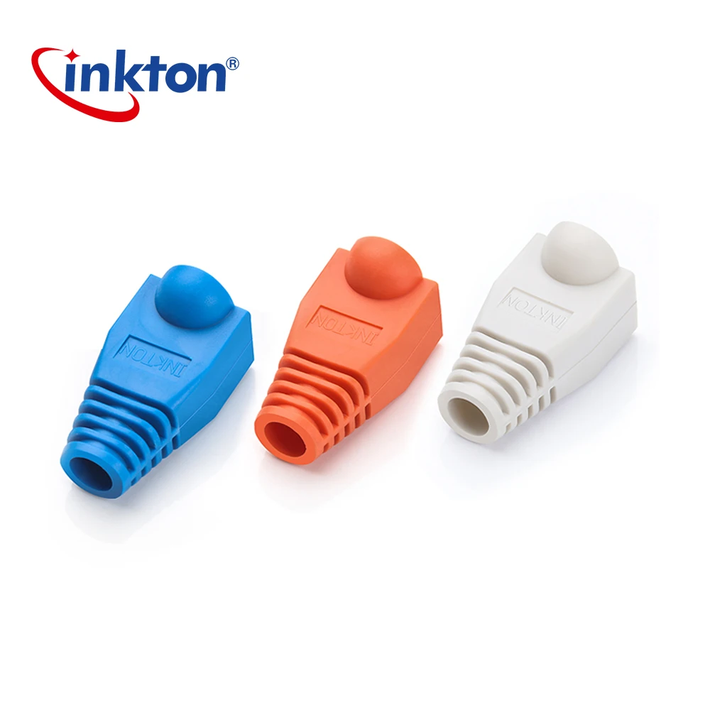Inkton 50/100 шт Cat6 RJ45 Разъем загрузки цвета Анти пыль для 6 мм Ethernet кабель гнездо