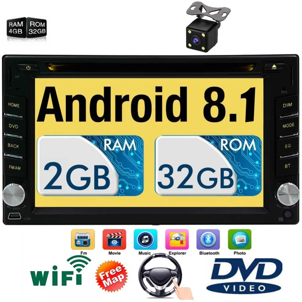 EinCar Android 8 1 автомобильный стерео без dvd плеера 7 дюймов Восьмиядерный 2 Гб ОЗУ 32 ПЗУ