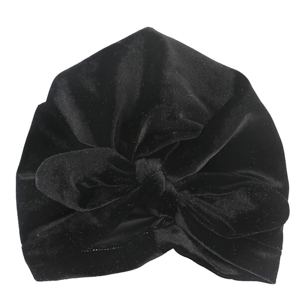 Black MUQGEW шапочка для новорожденного, для малыша, девочки, мальчики, Детские аксессуары, бант с кроличьими ушками, хлопковая шапочка для сна, casquette enfant, детская шапка, головной убор - Цвет: Black