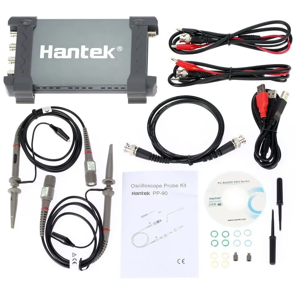 

Hantek 6104BD 4-channel USB PC digital handheld oscilloscope 100MHz oscilloscope 1GSa / car detector