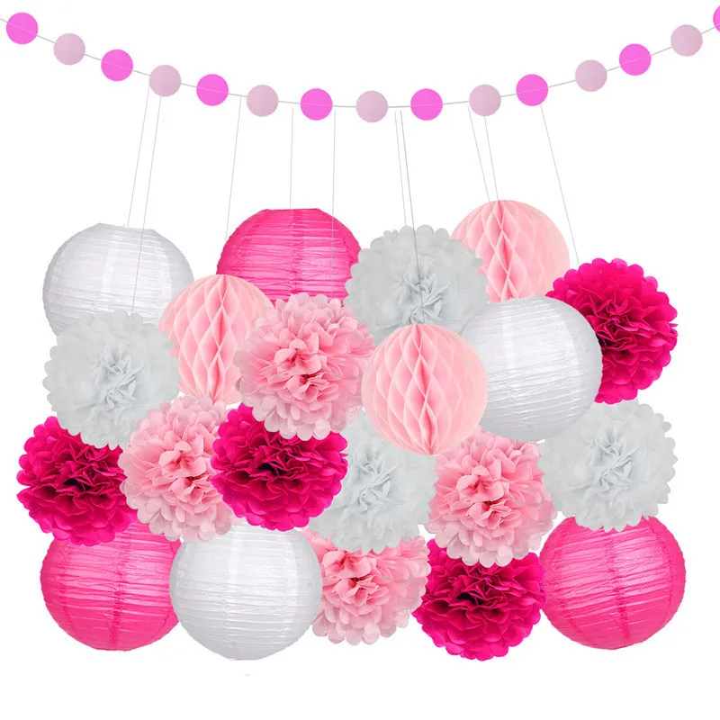 Rose pink Zilue 22 шт./компл. Mix Размеры золото фонарики из белой бумаги Свадебный декор, с блестками, Круглый Бумага овсянки гирлянды для дома вечерние поставки - Цвет: Rose pink