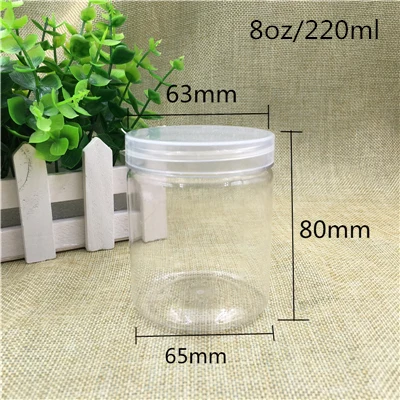 8oz 220ml 40 шт 8 унций 220 мл пустые Прозрачные Пластиковые Упаковочные бутылки банки для специй медовые конфеты пищевые контейнеры для образцов - Цвет: 8oz 220ml