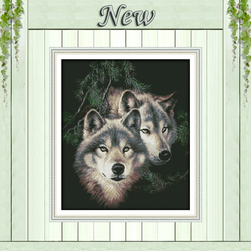 

Лес два пара волков декор живопись Счетный напечатаны на холсте DMC 14CT 11CT Сделай Сам Вышивка крестом Вышивка комплекты рукоделие Наборы для у...