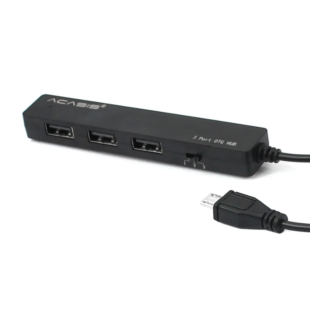 10070TW Acasis H027 мобильный планшетный ПК зарядный кабель OTG Micro usb-хаб 3 порта одновременная Зарядка питания трансмиссон кабель
