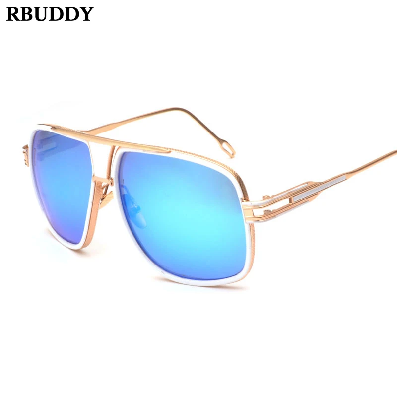 RBUDDY металлические негабаритные солнцезащитные очки женские брендовые