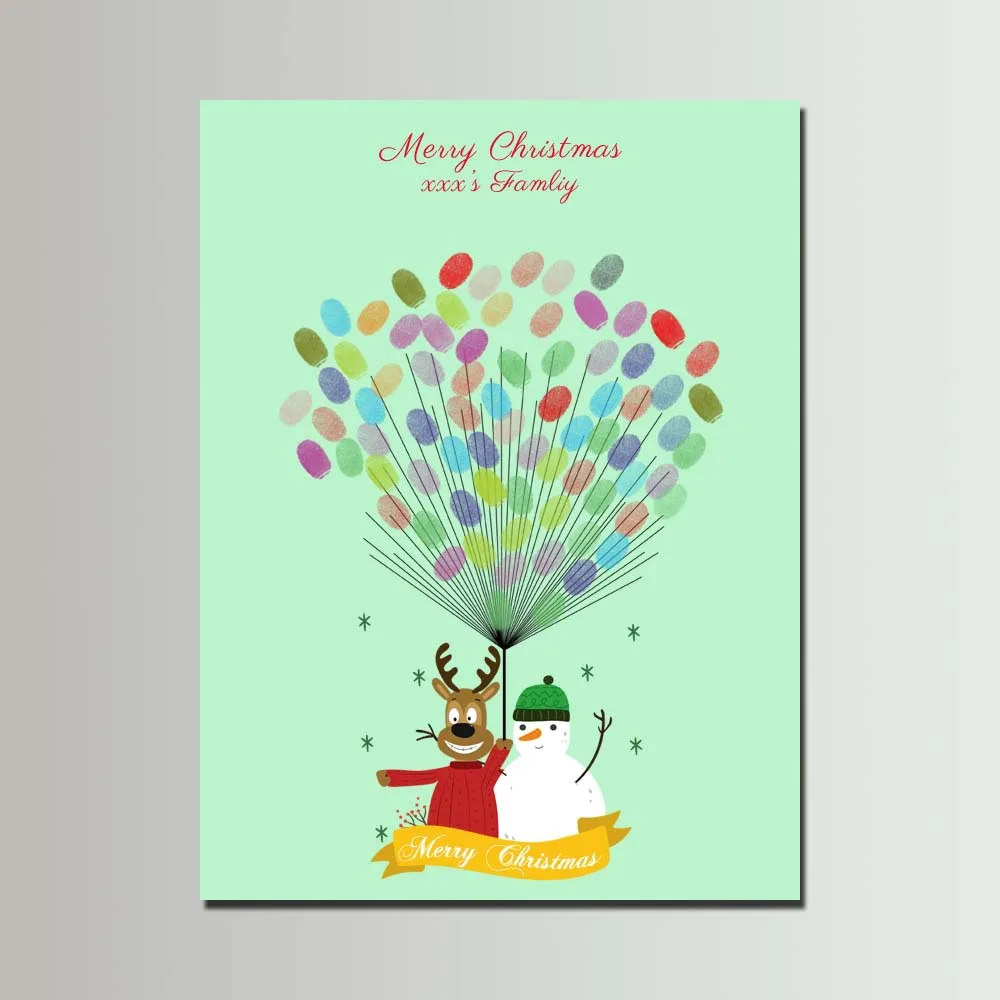 Фестиваль Персонализированные Холст Картина с отпечатками пальцев для baby shower